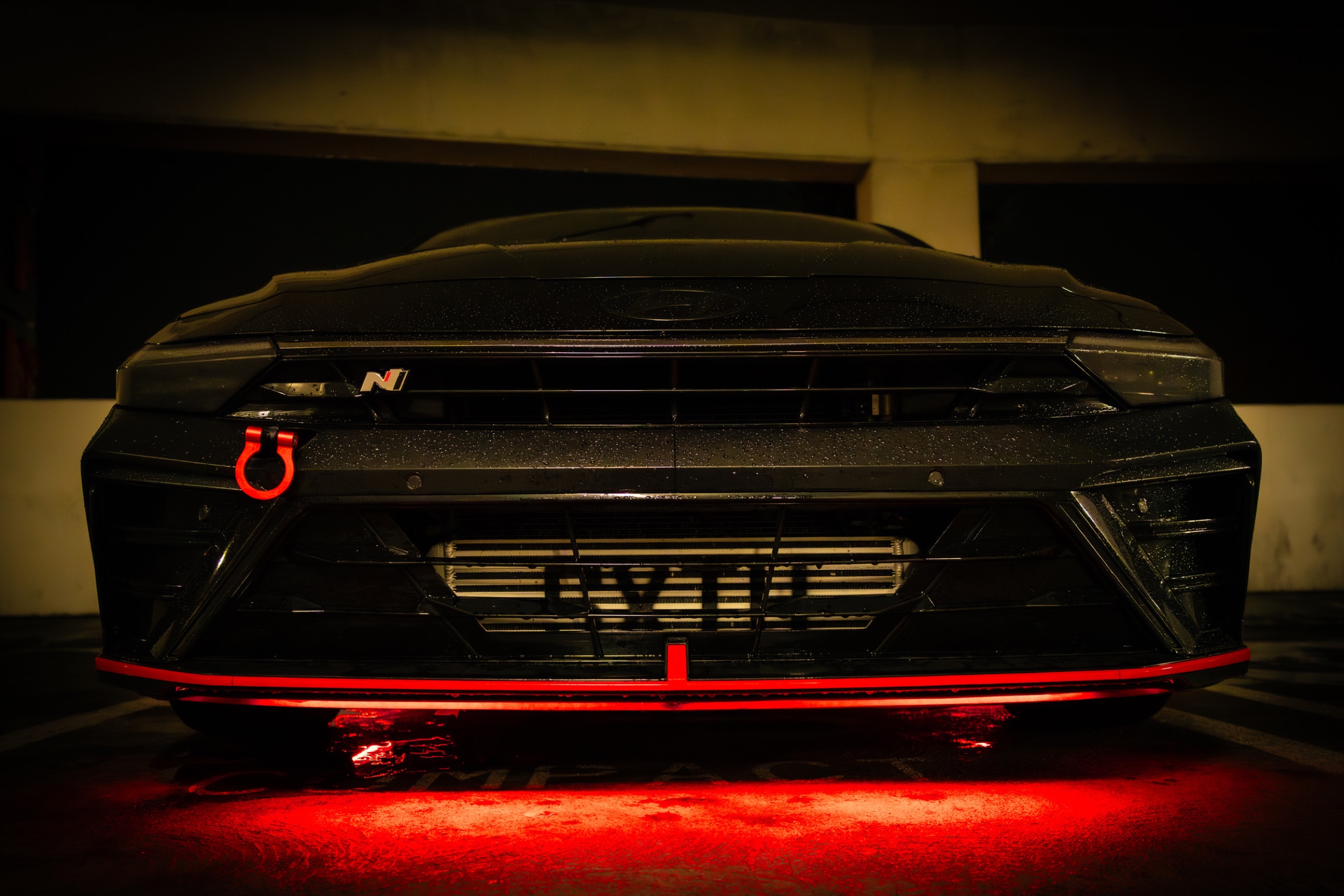 Hyundai N night red underglow