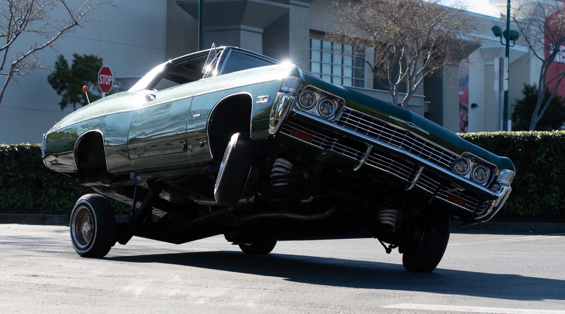 Green Impala wheelie